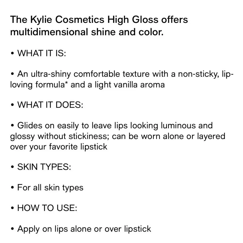 KYLIE COSMETICS NWB High Gloss Slept On Color
